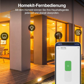 GHome Smart Socket with Apple HomeKit, WiFi Socket 2-Pack Compatible with Siri or Homepod, 2.4 GHz (Apple HomeKit Only), White