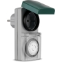 REV Ritter 0025700409 - Presa con orologio meccanico Tag IP44, colore: Grigio/Verde