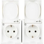 REV AquaForm, double socket outlet damp-proof socket outlet, IP44, single-pole, surface-mounted, white