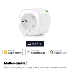 Eve Energy (Materia) - Enchufe inteligente, control por aplicación y voz, compatible con Apple Home, Alexa, Google Home y SmartThings.