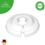 BIO NEW 6 pieces organic single heating pipe rosette, heating pipe cover, heating, cladding, radiator rosettes, white bio-based polyethylene, white (22mm)