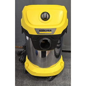 Пилосос Kärcher WD 3 S V-17/4/20 з картриджним фільтром, флісовим фільтр-мішком, 1000 Вт, 2 м і відсіком для шланга, функцією повітродувки, насадкою для підлоги та щілин, чорний, жовтий