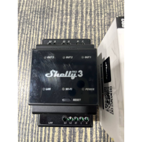 Shelly Pro 3 | Релейний розумний вимикач із сухими контактами | 3 канали - 48A | Wi-Fi, LAN та Bluetooth | Монтаж на DIN-рейку | Сумісний з Alexa та Google Home | Додаток для iOS/Android
