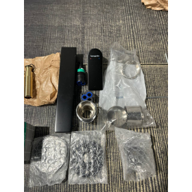 Grifo mezclador empotrado para lavabo Hansgrohe Rebris E, negro mate, con caño de 20 cm