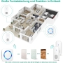 Waterproof Wireless Doorbell, Plug-in Doorbell, 2 Transmitter and 1 Receiver, 400m Range, Waterproof, 55 Melodies, 5 Volume Levels, LED Indicator, White