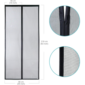 Puerta Magnética Apalus VP- Antimosquitos de Alta Resistencia, Cierre Automático de Arriba a Abajo, Mantiene el Aire Fresco Dentro y Los Bichos Fuera (90x210CM, Negro)