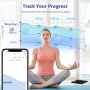 Diboniur Körperfettwaage mit Körperfett und Muskelmasse mit App, Personenwaage mit Körperfettanalyse für Körperfett, BMI, Muskelmasse und andere (Schwarz)