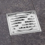 Bodenablauf Edelstahl Quadrat Bodenablauf Anti-Odor Bad Drain Tür große Spurweite Dusche Drainer (150 * 150 mm)