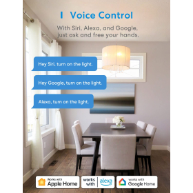 Meross Smart Wandschalter, 1 Weg, 1 Kanal, WLAN-Schalter, kompatibel mit Apple HomeKit Siri, Alexa, Google Assistant und SmartThings (Neutralleiter erforderlich)