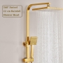 ESOP Goldene Duschsäule Wandmontage Duschsystem Duschset mit 22cm * 22cm Duschkopf, Handbrause, Badewannenarmatur, Bidetspritze