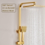 ESOP Columna de Ducha de Oro Sistema de Ducha de Pared Set con 22cm * 22cm Cabezal de Ducha, Ducha de Mano, Grifo de Baño, Bidé Rociador