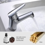 Ibergrif M11050 basin mixer, low spout, bathroom tap, complete with tools and installation accessories, hand for washbasin, brass body, chrome finish, silver