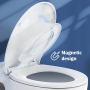 STOREMIC Toilet lid with soft-close mechanism,Toilet lid with magnetically attachable toilet seat for children,Quick release function,Toilet seat with adjustable hinges,O shape white, plastic version