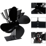 Fireplace fan, Fireplace fan for stove, Stove fan without electricity, Heat-operated stove fan with 4 blades