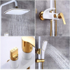 QJUZO Duschset Duschsäule Wasserhahn Regendusche Duscharmatur Duschkopf Duschsystem inkl Handbrause Shower Set Höhenverstellbar