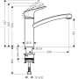 Hansgrohe Ecos M grifo mezclador para cocina, cromado medio, plata