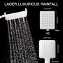 Newentor Rainfall showerhead, hand shower, large water-saving showerhead, high pressure, XXL showerhead with 6 spray patterns (without hose)