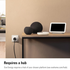 Eve Energy (Materia) - Enchufe inteligente, control por aplicación y voz, compatible con Apple Home, Alexa, Google Home y SmartThings.