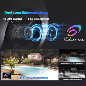 EZVIZ 4K Dual-Lens Außenkamera PTZ mit KI-Erkennung & Nachtsicht