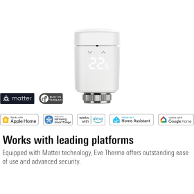 Eve Thermo - Termostato inteligente para radiador, pantalla LED 