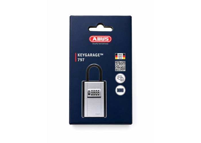 ABUS KeyGarage 797 Key Safe with Shackle, Black/Silver ABUS KeyGarage 797 Key Safe with Shackle, Black/Silver