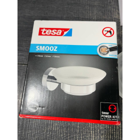 Подставка для мыла tesa Smooz, матовое стекло, хромированная основа, клейкое крепление