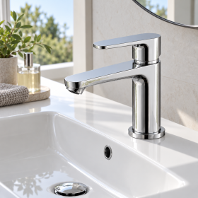 Mezclador de lavabo Hansgrohe Rebris S, 110 mm, con tirador, ahorro de agua