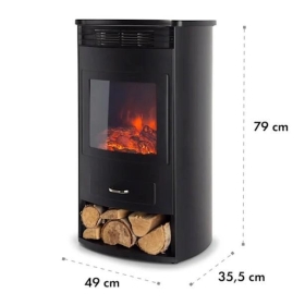 Electric fireplace KLARSTEIN Bormio 1900 W - black (10032590)