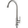 Ibergrif M18703, Grifo monomando de agua fría para cocina, giratorio 360°, monomando para fregadero de cocina, acero inoxidable