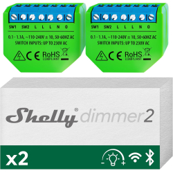 Shelly Dimmer 2 WiFi Smart Home димер, сумісний з Alexa, Echo та Google Home, без хаба, модернізації, вимірювання, встановлення під’єднання або вимикача