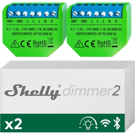 Shelly Dimmer 2 WLAN Smart Home Dimmer, Kompatibel mit Alexa, Echo und Google Home, Kein Hub, Nachrüsten, Messen, Stecker- oder Schalterinstallation