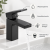 Змішувач для раковини hansgrohe Vernis Shape, 100 мм, зі штангою, водозберігаючий, матово-чорний