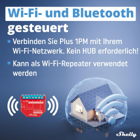 Релейний перемикач Shelly Plus 1PM WiFi та Bluetooth з вимірюванням потужності, домашня автоматизація, працює з Alexa (2 шт.)