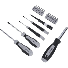 Amazon Basics Household Tool Set, Plastic, Black/Grey, 32 pcs.