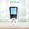 Vinabo Electricity consumption meter, current consumption power meter, 16 A/3680 W, power meter with LCD display, 7 monitoring modes, overload protection
