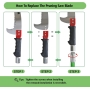 Sierra de ramas con mango Sierra de mano de 8,4 m Longitud ajustable, pértiga de gran alcance con bolsa de transporte, corta limpia y rápidamente las ramas altas