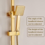 ESOP Columna de Ducha de Oro Sistema de Ducha de Pared Set con 22cm * 22cm Cabezal de Ducha, Ducha de Mano, Grifo de Baño, Bidé Rociador