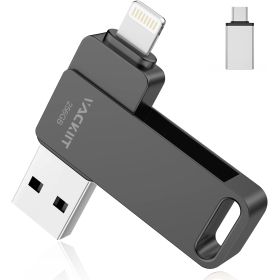 Memoria USB para iPhone 256 GB | Certificado Apple | Vakiit USB 3.0 | Ampliación de almacenamiento para iPad, iOS, Android, PC