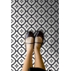 WallPops FP2480 Comet Peel & Stick Baldosas, Negro, Juego de 10 Piezas,12 x 12 pulgadas