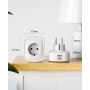 GHome enchufe inteligente con USB, 16A 4-pack mide el consumo de energía, WLAN con control remoto, control de voz y temporizador, funciona con Alexa, Google Home