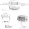 Aktivstar Sensor de Movimiento con Sonido Alarma para entradas/Sensor de Movimiento para Casa y Comercios, Alarma de Seguridad,Detector de Presencia Portátil,（Blanco）