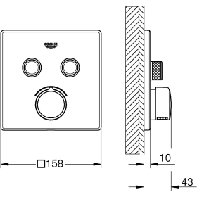 Grohe SmartControl - Eckige Armatur mit 2 Ausläufen, Farbe Chrom (Ref.29148000)