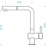 SCHOCK EPOS chrome kitchen mixer tap - Low-pressure mixer tap with pull-out hose spray