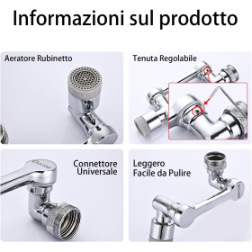 People 1080° Faucet Aerator Filter Wasserhahn für Spüle, Küche und Bad - Schwarz