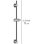 Non-drilled and non-drilled shower rail, chrome