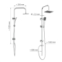 EISL Easy Energy DX12004-A-Set 2 in 1, large (170 x 170 mm) hand-held, rain shower without faucet, ideal for retrofitting, complete mounting kit DX12004-A