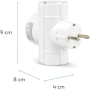 Garza Power - 3-seitiger Mehrfachsteckdosensockel mit Adapter