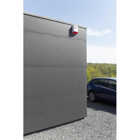 Fake alarm siren with flashing red LED