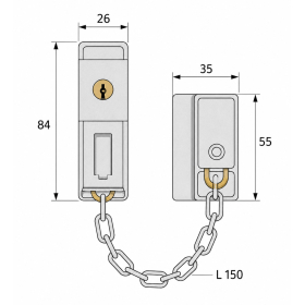 Cadena de seguridad ABUS SK79 para puertas de casas y apartamentos, con cierre de seguridad infantil.