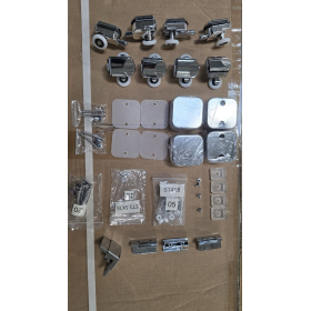 MARWELL Flexi Duschkabine Ecke 77–90 × 77–90 × 190 cm mit Schiebetüren, Aluminiumprofile in Silber matt